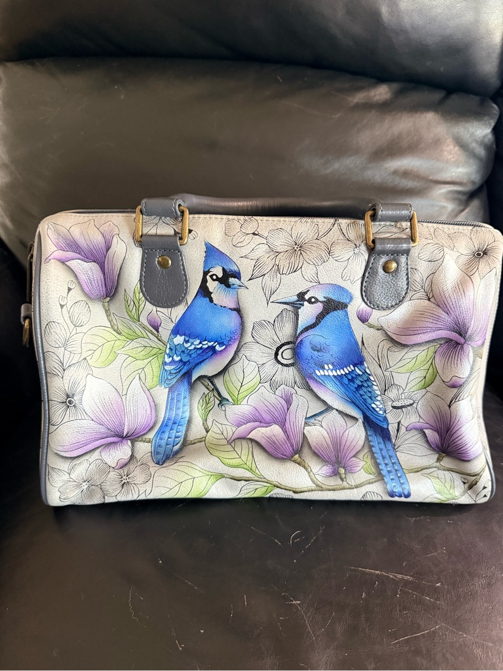 Aunschka Blue Jay Floral purse